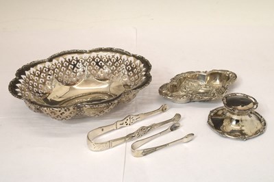 Lot 140 - George V pierced silver lobed bowl, etc