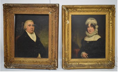 Lot 333 - John Rising, (1753-1817) - Oil on canvas - Pair of late 18th century portraits