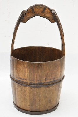 Lot 397 - Near pair of Chinese wooden rice buckets