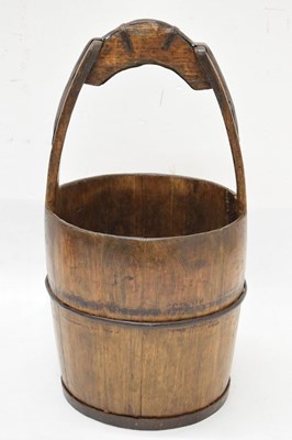 Lot 397 - Near pair of Chinese wooden rice buckets