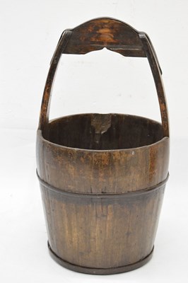Lot 397 - Near pair of Chinese wooden rice buckets