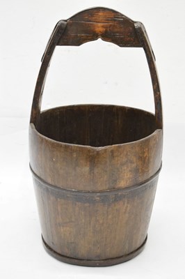 Lot 397 - Near pair of Chinese wooden rice buckets