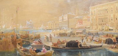 Lot 563 - James Holland RWS (British, 1799-1870) - Watercolour - 'Venice'