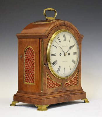 Lot 640 - Late George III mahogany pad-top twin fusee bracket clock, Thomas Austin, Bristol