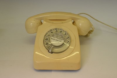 Lot 190 - 1950s GPO Bakelite telephone, together with a 1970s cream telephone
