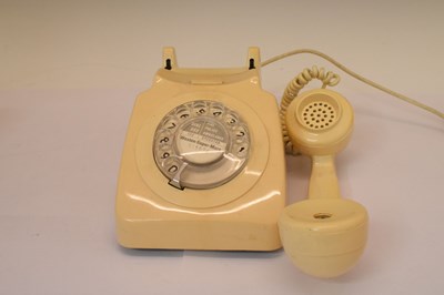 Lot 190 - 1950s GPO Bakelite telephone, together with a 1970s cream telephone