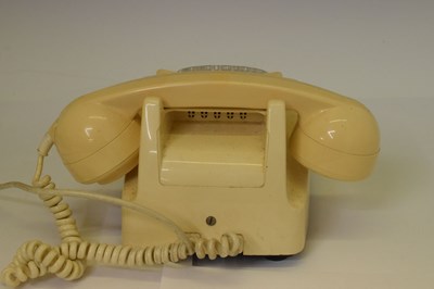 Lot 190 - 1950s GPO Bakelite telephone, together with a 1970s cream telephone