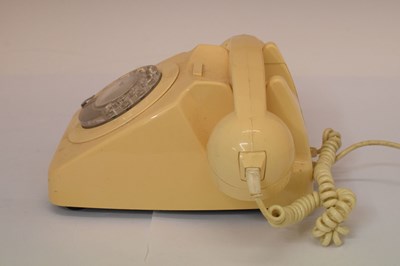 Lot 190 - 1950s GPO Bakelite telephone, together with a 1970s cream telephone