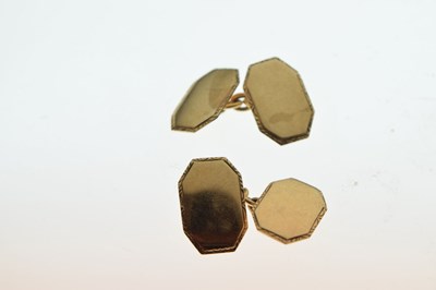 Lot 95 - Four pairs of 9ct gold cufflinks