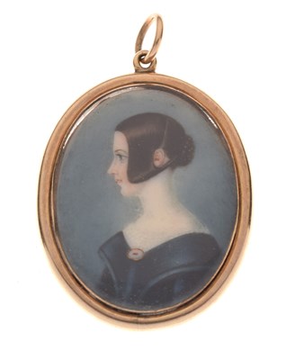 Lot 562 - Victorian oval portrait miniature