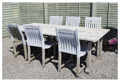 Lot 712 - Woodfurn seven-piece garden set