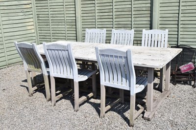 Lot 712 - Woodfurn seven-piece garden set