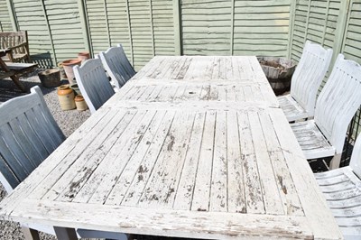Lot 712 - Woodfurn seven-piece garden set