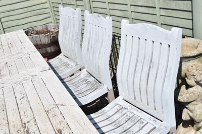 Lot 712 - Woodfurn seven-piece garden set