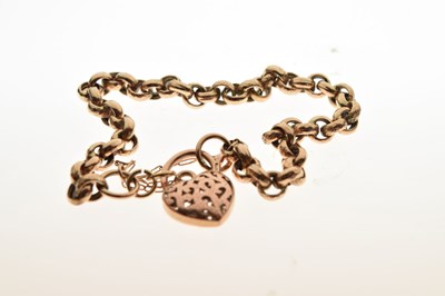 Lot 80 - 9ct rose gold belcher link bracelet
