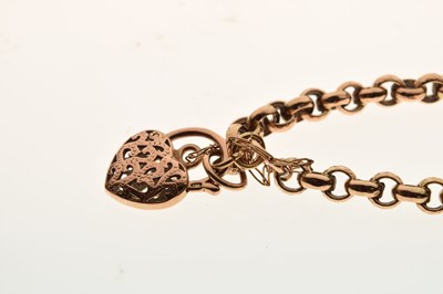 Lot 80 - 9ct rose gold belcher link bracelet