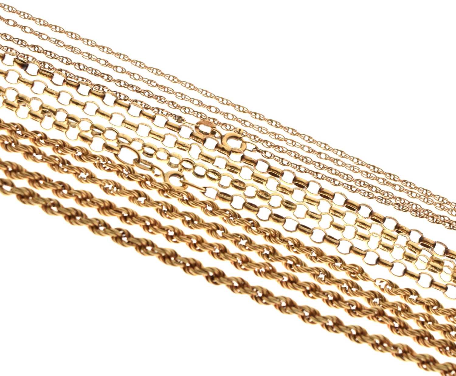 Lot 66 - Three various 9ct gold necklaces