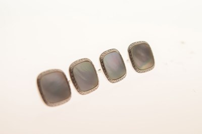 Lot 90 - Cased set of 9ct gold and mother-of-pearl dress studs