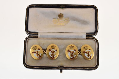 Lot 68 - Pair of gold and enamel cufflinks, circa 1890