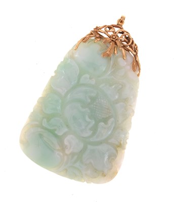 Lot 155 - Large carved jade pendant