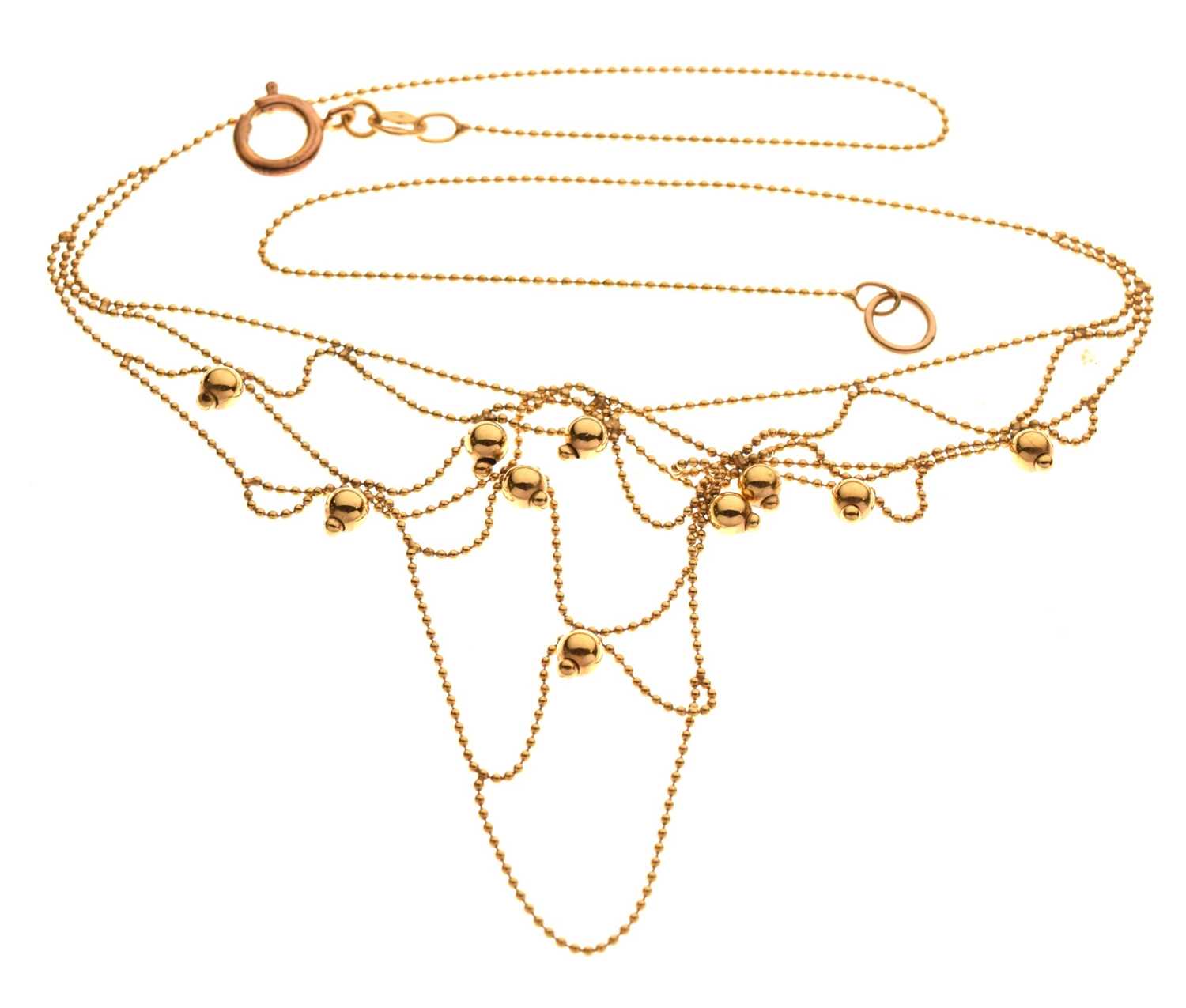 Lot 67 - 9ct gold fringe necklace