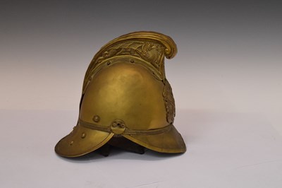 Lot 195 - Reproduction Victorian brass fireman's helmet