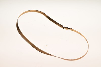 Lot 68 - 9ct gold herringbone style link necklace