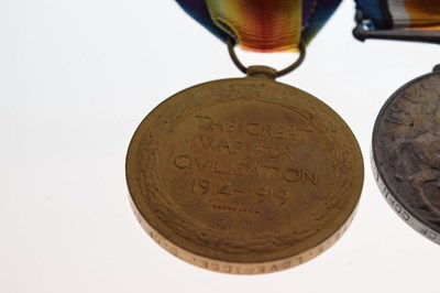 Lot 307 - First World War medal pair and medallion