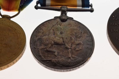 Lot 307 - First World War medal pair and medallion