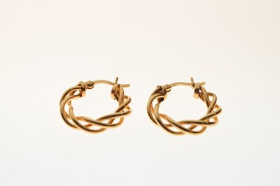 Lot 85 - Three pairs of 9ct gold hoop earrings