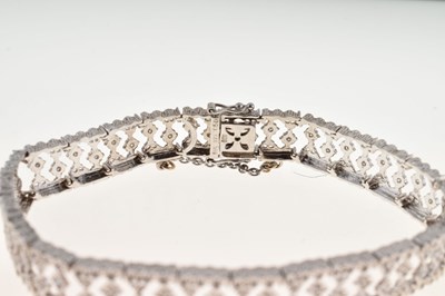 Lot 48 - 9ct white gold diamond set bracelet