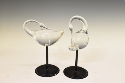 Lot 339 - Five Studio Ahus (Sweden) glass models of swans