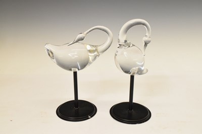 Lot 339 - Five Studio Ahus (Sweden) glass models of swans