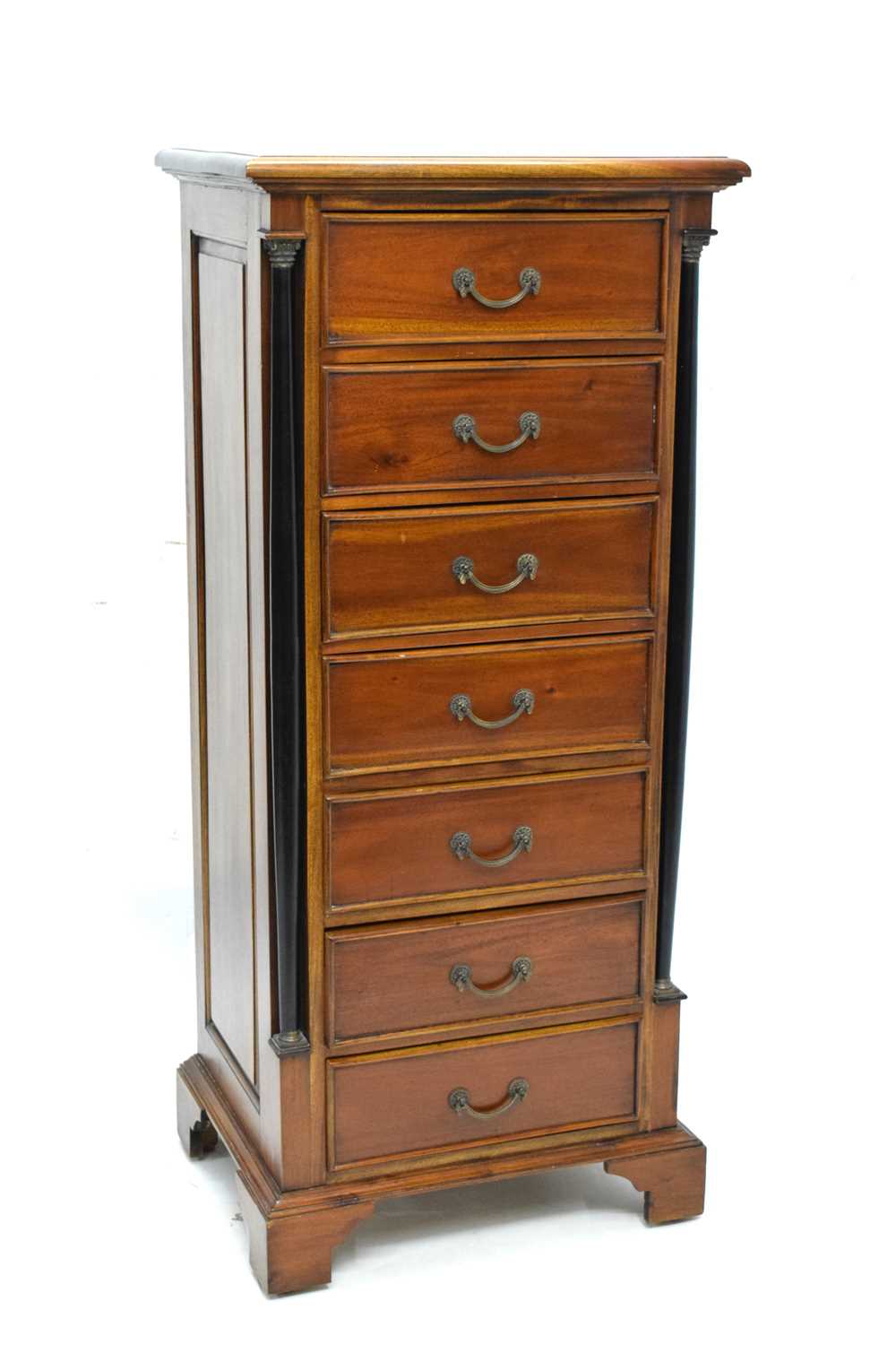 Lot 520 - Reproduction mahogany chest of seven drawers