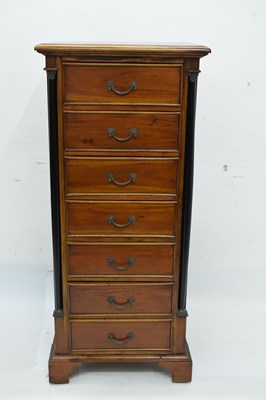 Lot 520 - Reproduction mahogany chest of seven drawers