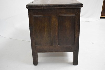 Lot 530 - 18th Century oak three panelled coffer