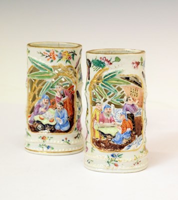 Lot 433 - Pair of 19th Century Chinese Canton Famille Rose vases