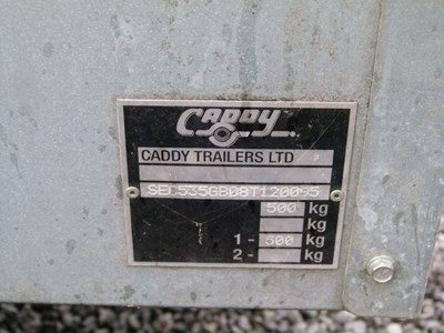 Lot 574 - Caddy 535 single axle trailer with cover