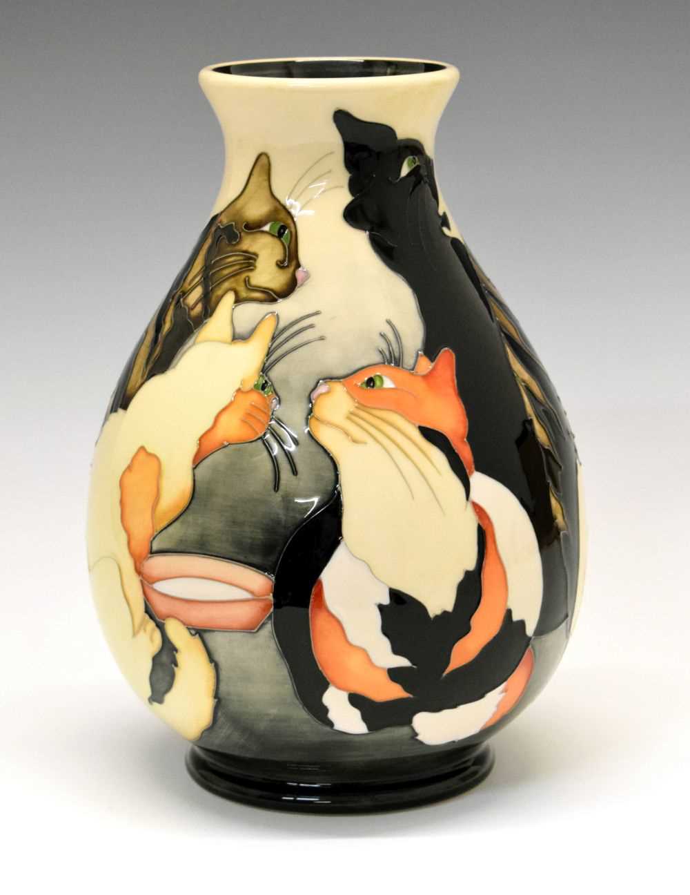 Lot 359 - Moorcroft vase - Cat's Chorus