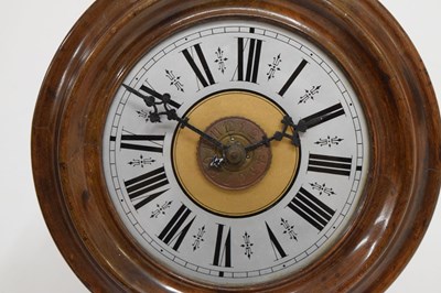 Lot 562 - Postman's alarm-type weight-driven wall clock