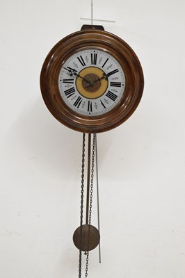 Lot 562 - Postman's alarm-type weight-driven wall clock