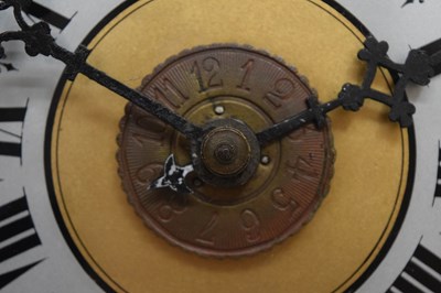 Lot 562 - Postman's alarm-type weight-driven wall clock