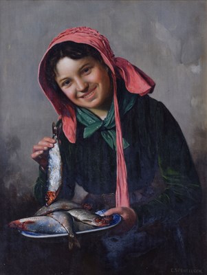 Lot 530 - Charles Spencelayh, RMS, HRBSA, VPBWS, (1865-1958) - 'Fresh Herring'