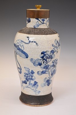Lot 391 - Chinese blue and white crackle ware vase