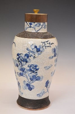 Lot 391 - Chinese blue and white crackle ware vase