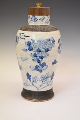 Lot 391 - Chinese blue and white crackle ware vase