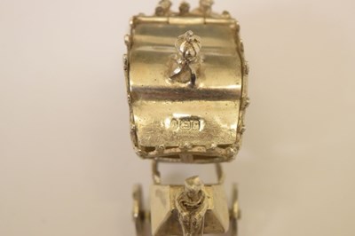 Lot 133 - Silver model of The Gold State Coach, Edward VII silver pin dish, etc