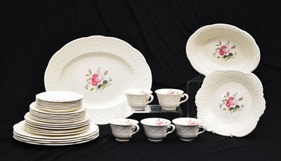 Lot 501 - Part service of George Jones & Sons Crescent china hand-painted 'Birbeck Rose' pattern tablewares