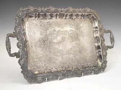 Lot 177 - Sheffield Reproduction silver-plated two-handled tray