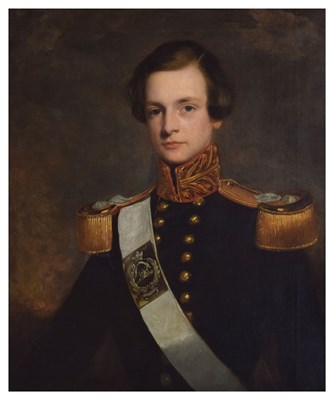 Lot 585 - Attributed to Charles Baxter, (1809-1879) - Oil on Canvas - Gentleman in Regimental uniform